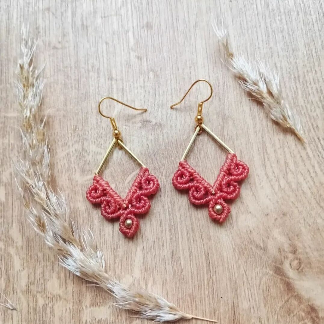 boucle oreilles macramé (1) boucles d'oreille samambaia